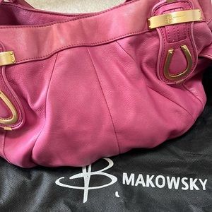 B Makowsky bag. Fun pink color.